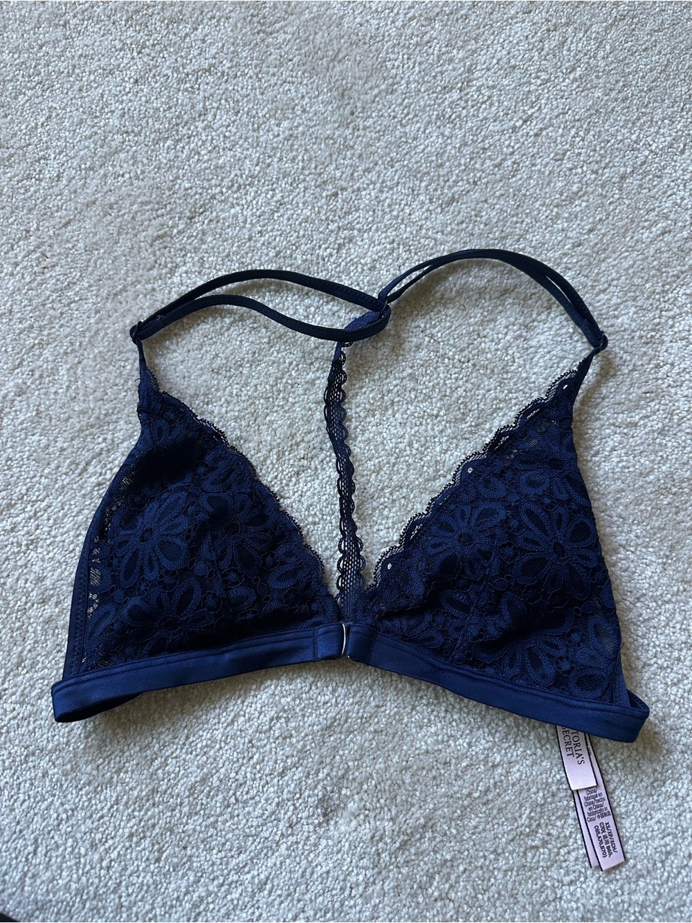 Victoria’s Secret Navy Floral Lace Bralette